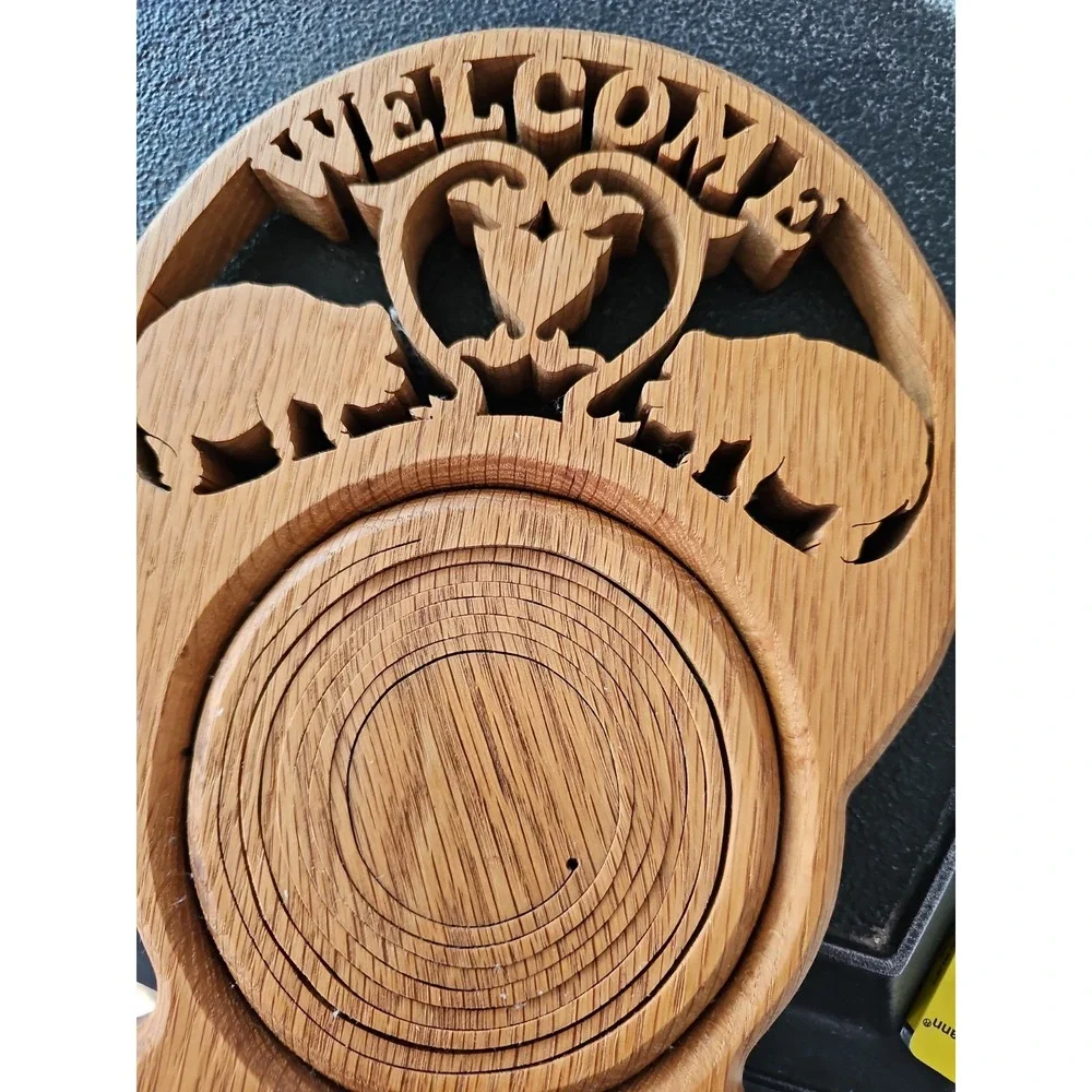 Handmade Amish Made Montana Pig Lover Welcome Bowl Farmhouse Country Decor 10